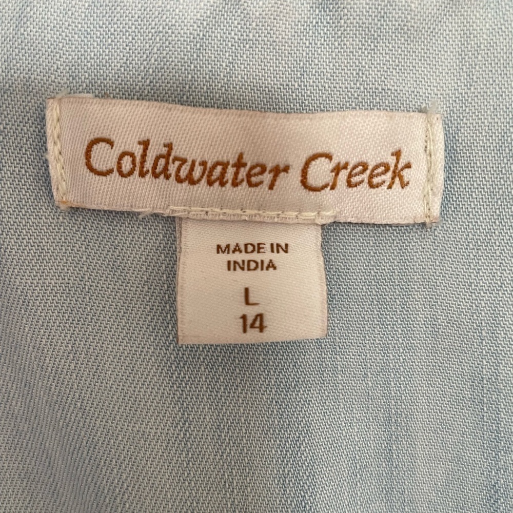 Coldwater Creek Sky Blue Button Up Lightweight Shirt - Picture 7 of 7